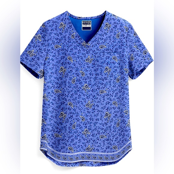 Strictly Scrubs Women's Ceil Paisley Print Stretch
Scrub Top size XL - Picture 1 of 5